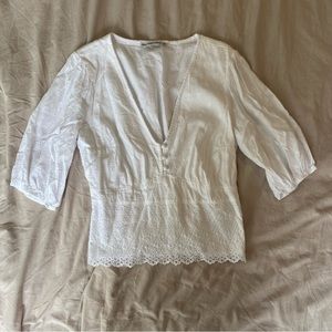 Abercrombie & Fitch White Blouse with Detail